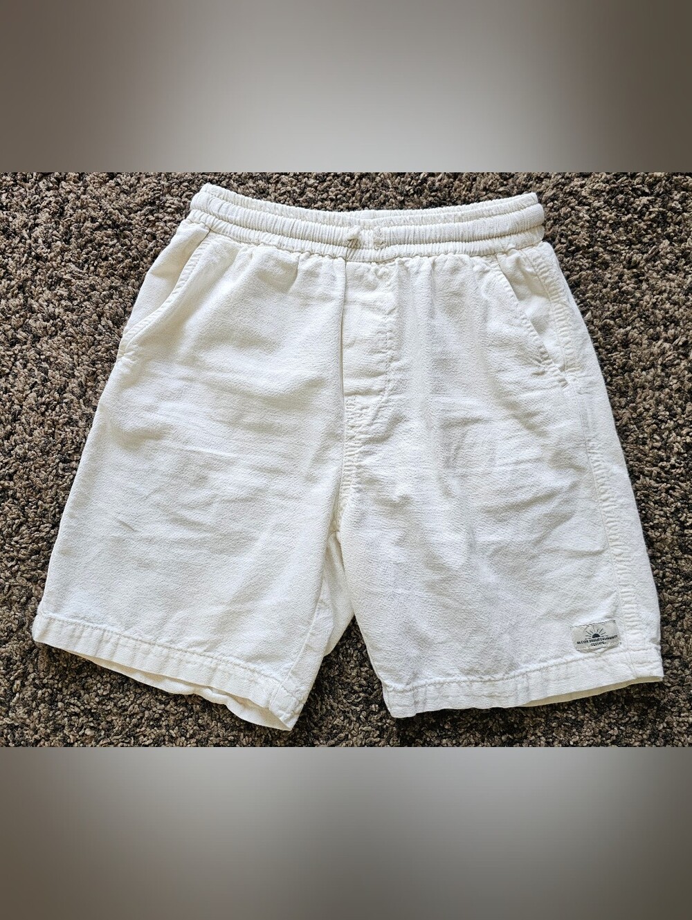Zara Kids White/Cream Textured Cotton-Linen Blend Rustic Shorts Size 9 / 134 cm